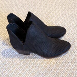Lucky Brand Bashina Black Nubuck Ankle Booties